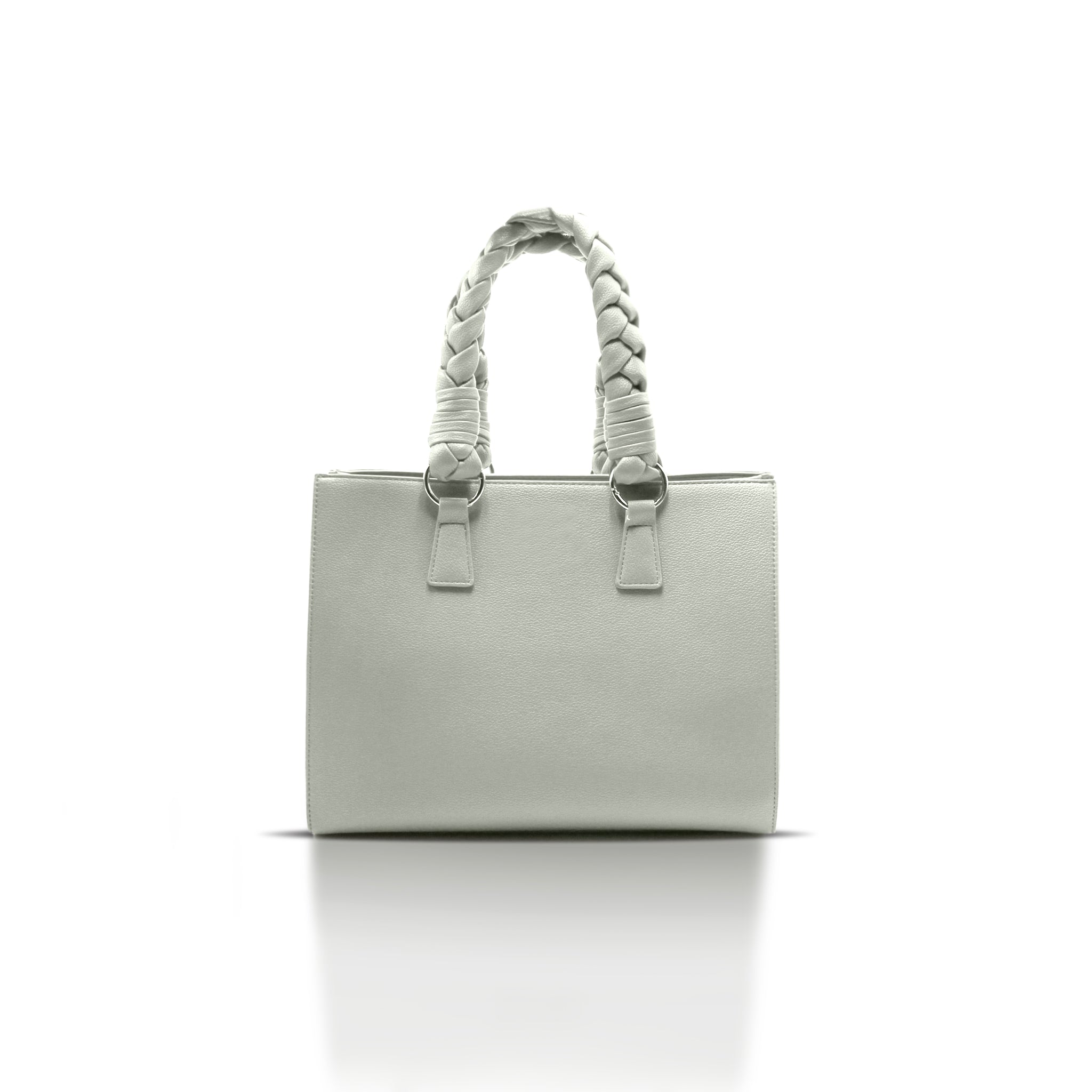 Tote in off-white eco leather