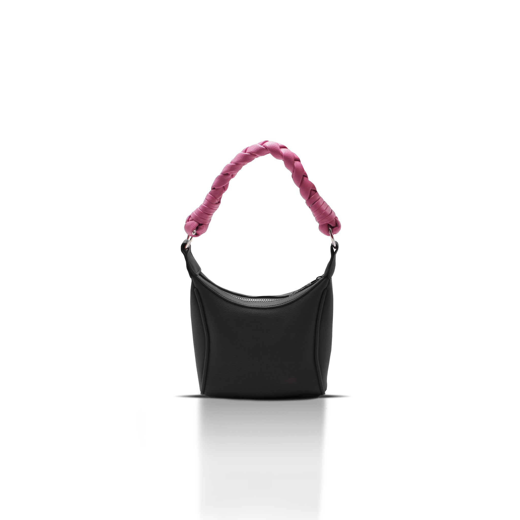 Mini bag in black / pink eco leather
